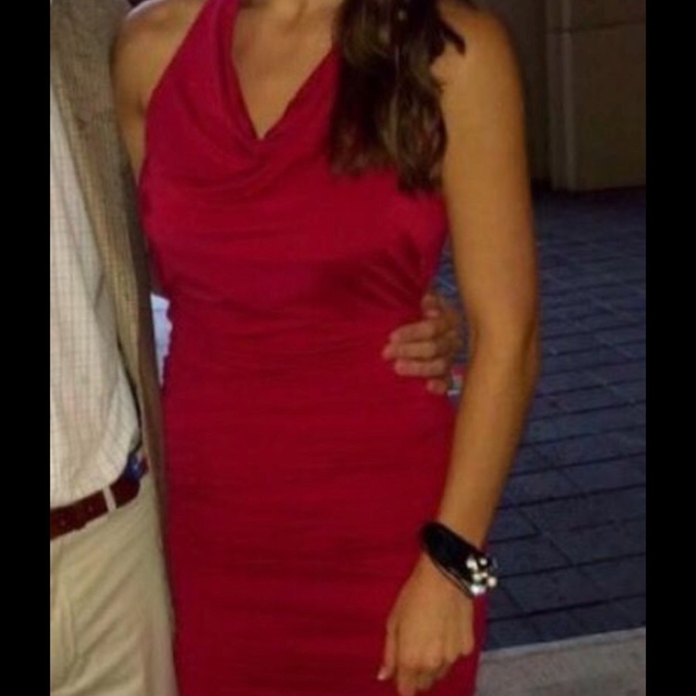 Red BCBG dress